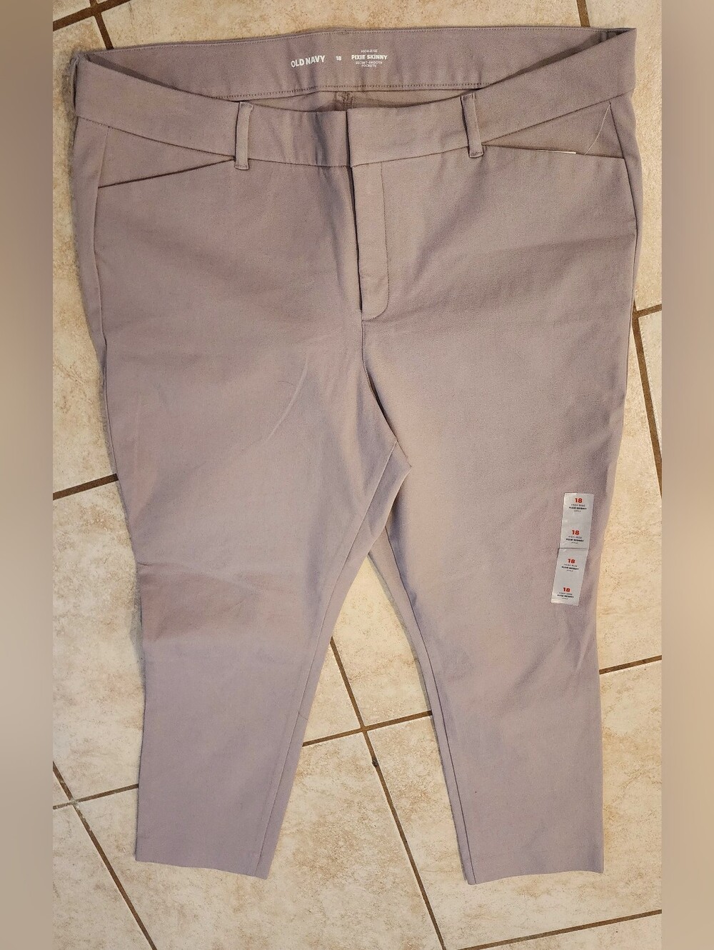 NWT Womens Old Navy Lavender Gray High Rise Pixie Skinny Ankle Pants 18